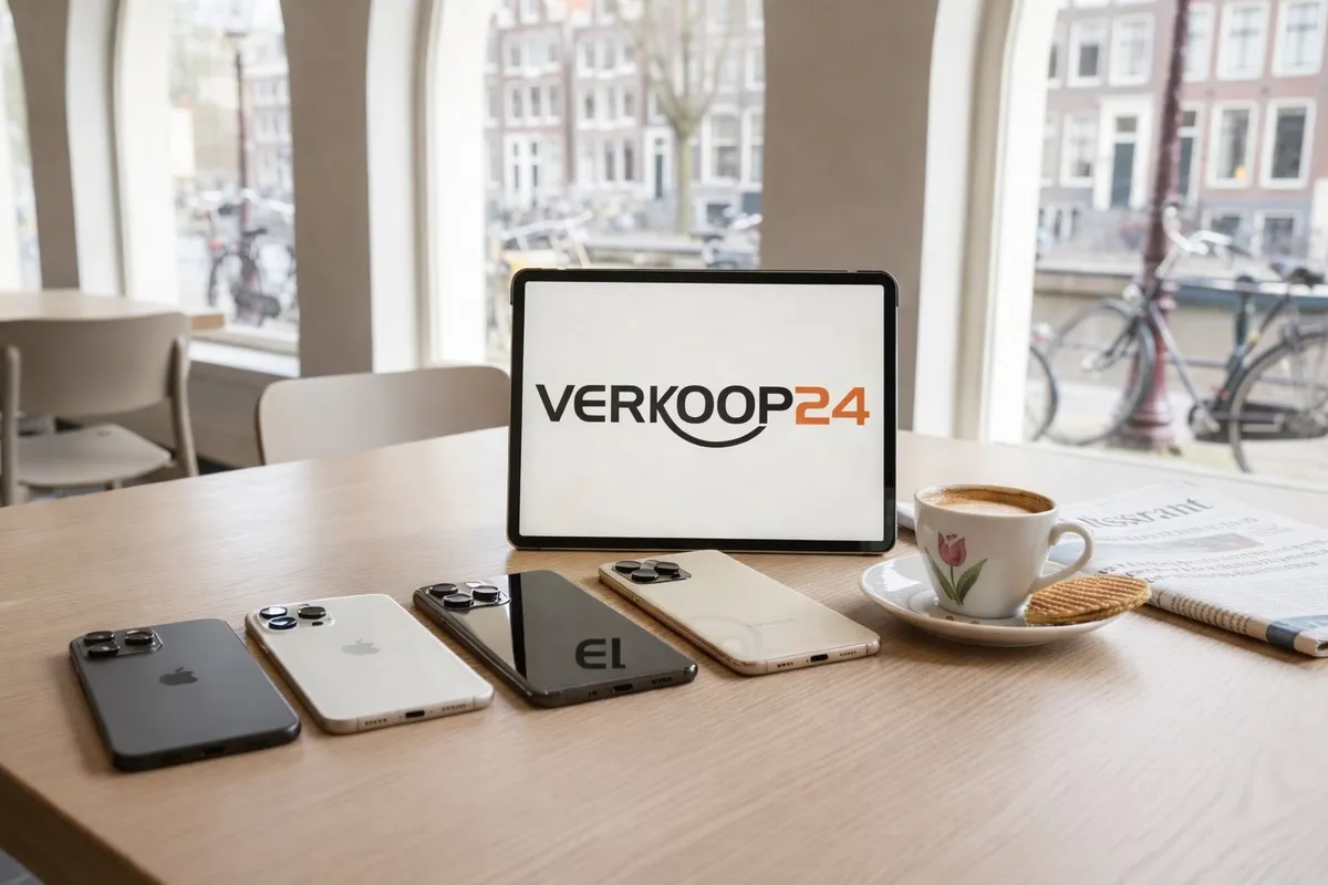 Diverse smartphones op een tafel klaar voor verkoop